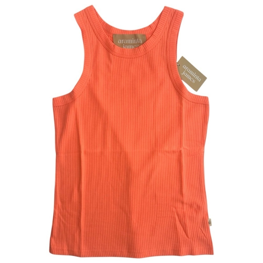 The Everyday Tank in Apricot Scoop Neck Cotton Waffle Size 10 Medium NWT